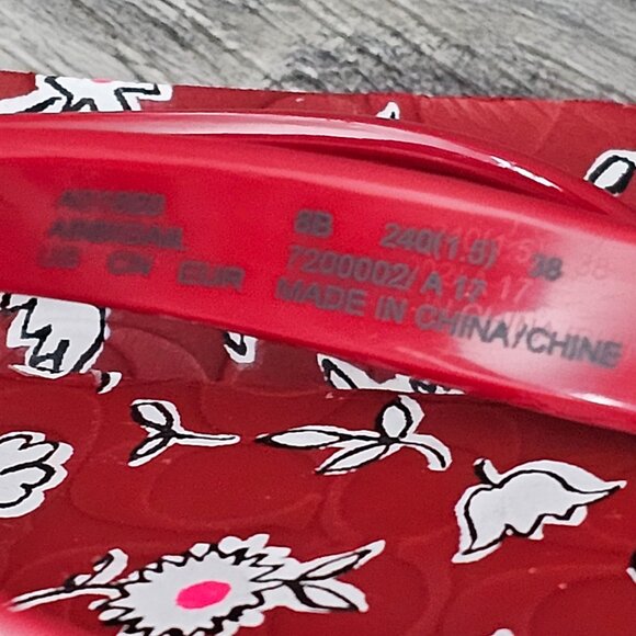 Coach Abbigail Flip Flops Turn lock Floral Flat Thong Sandals COA Size 7/8 - Picture 10 of 15